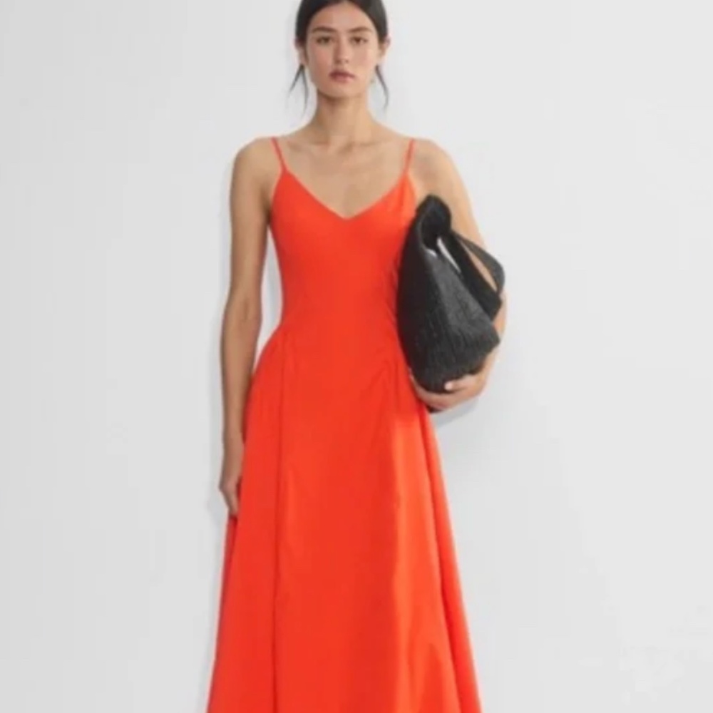 Wilfred Technique Poplin Dress 8 Hot Cheeky Red